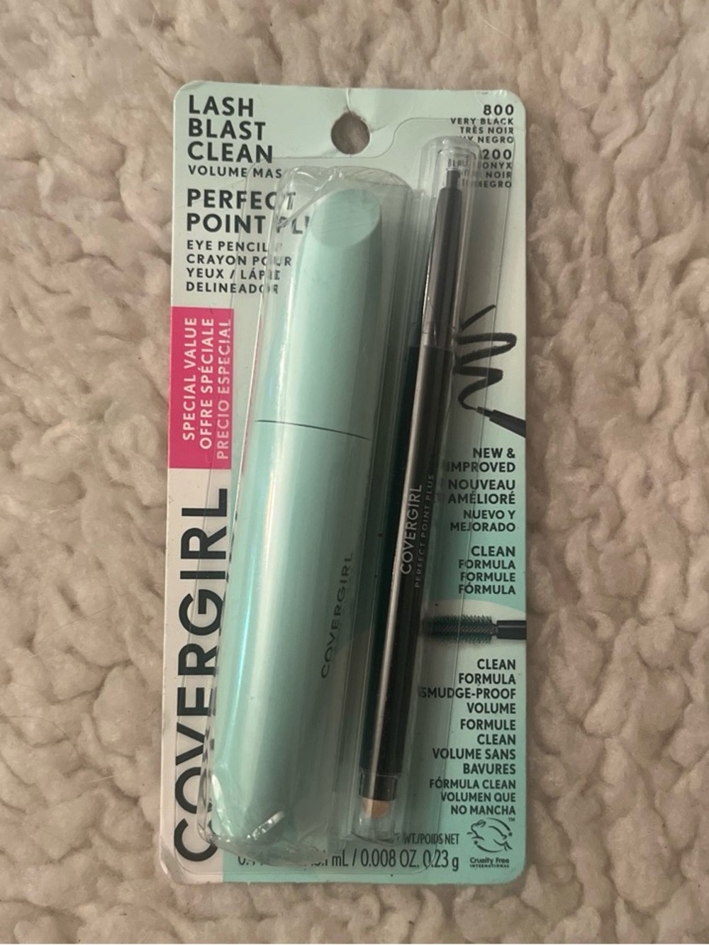 NIB Covergirl Lash Blast Clean Mascara & Eyeliner Duo Set